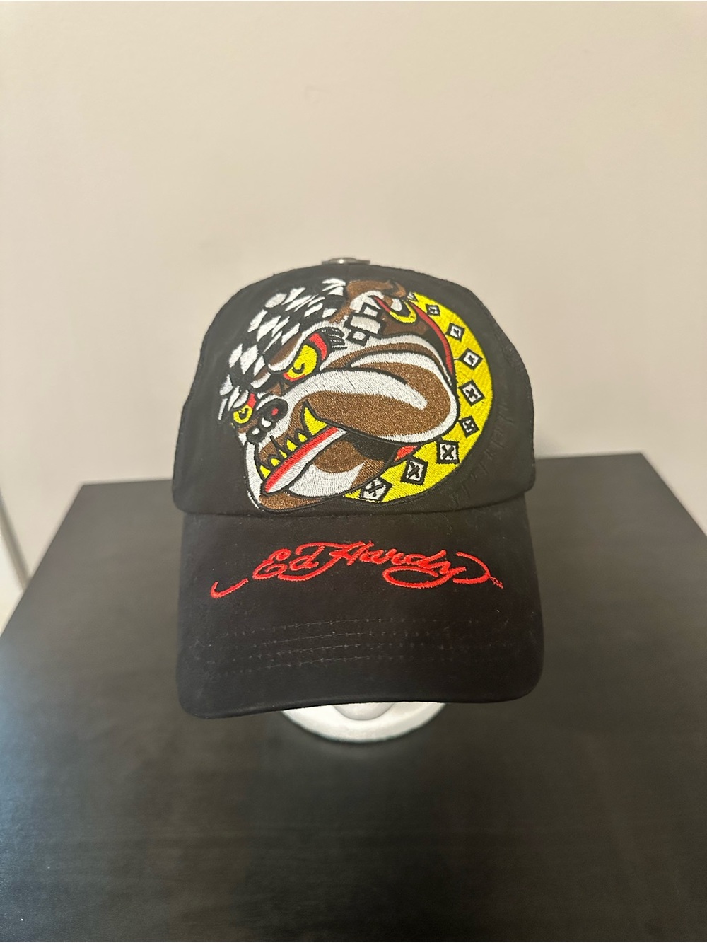 Ed Hardy Y2K Embroidered Bulldog Trucker Hat